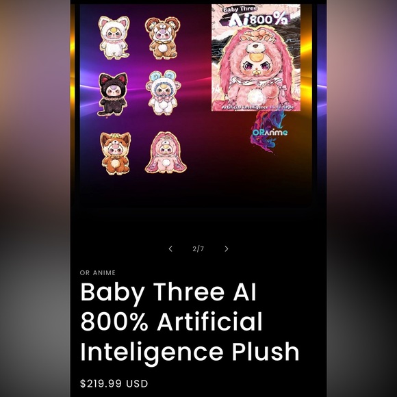 Baby Three AI 800% Plush Style Toy - Picture 2 of 4